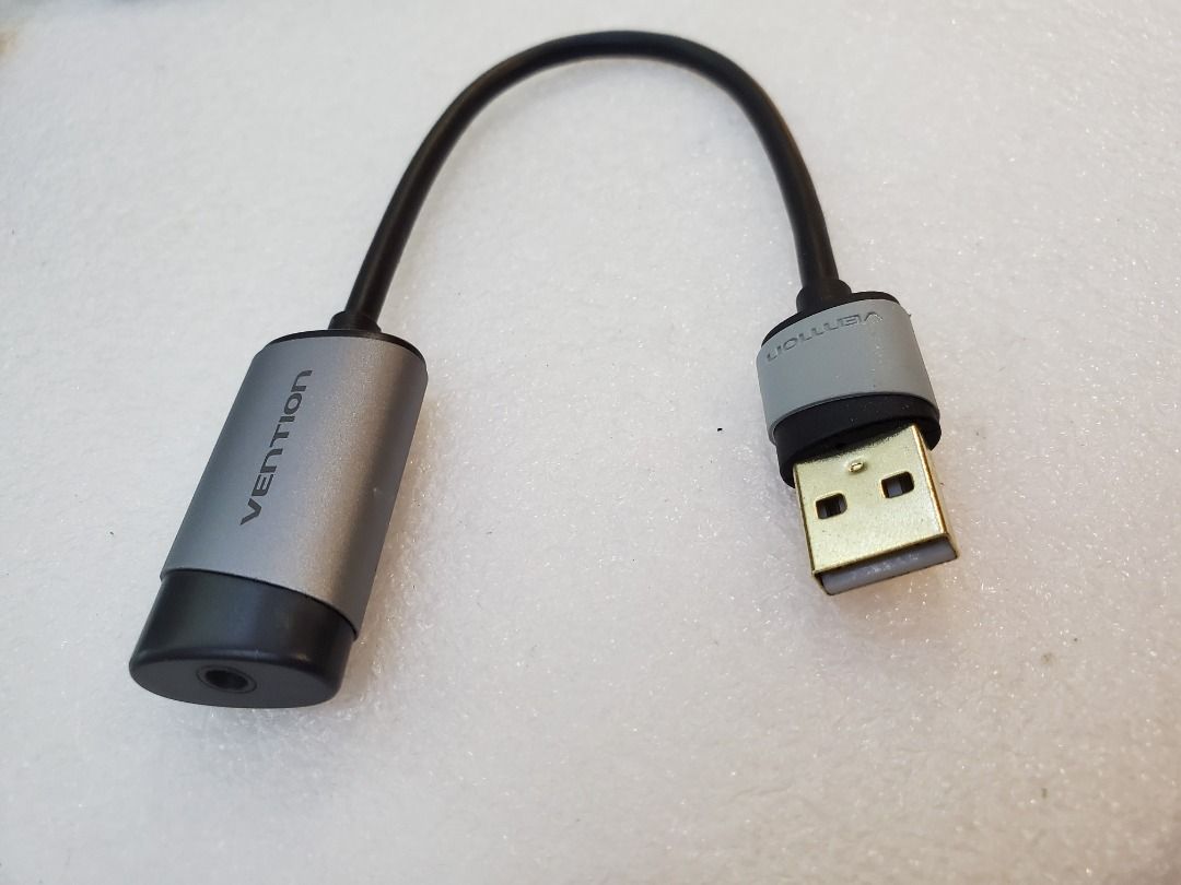 USB Male to 3.5 mm Female (VENTION USB Sound Card External Stereo Audio