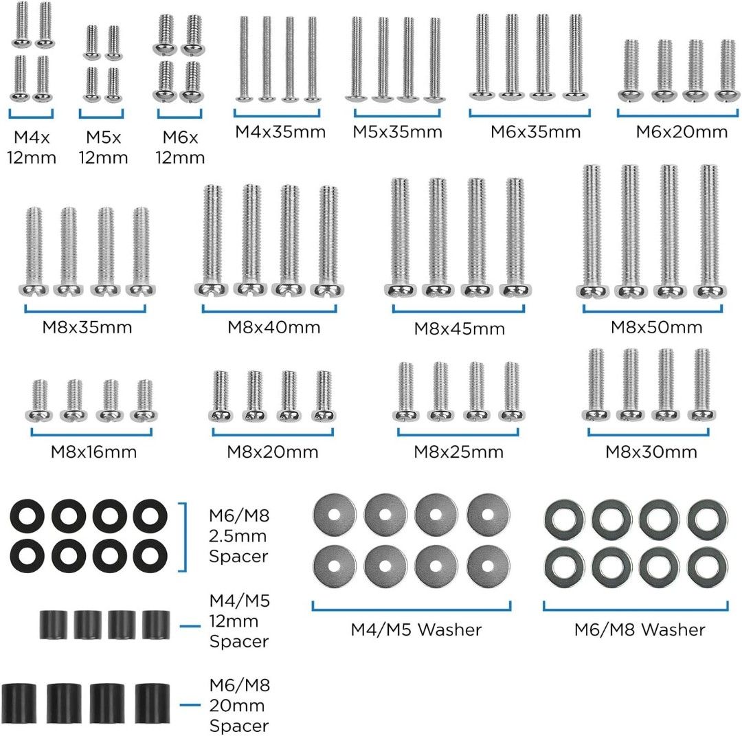 M4 M5 M6 M8 Tv Wall Mount Screws/Bolts For Sony Bravia Philips Lg And Many  More