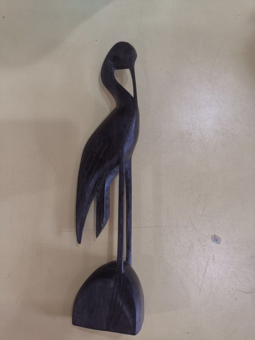 Vintage Wooden Crane Sculpture, Furniture & Home Living, Home Decor