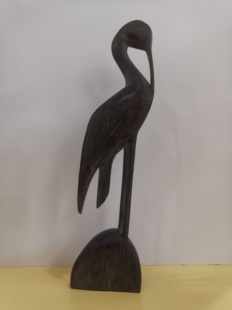 Vintage Wooden Crane Sculpture, Furniture & Home Living, Home Decor