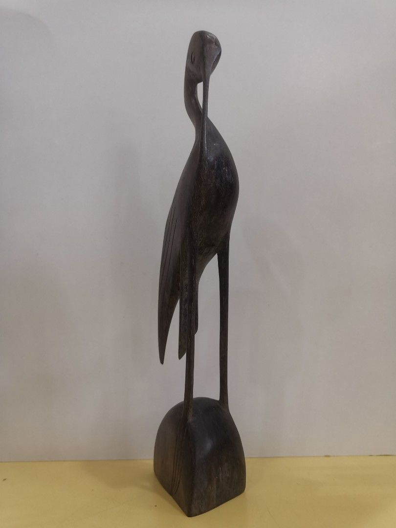 Vintage Wooden Crane Sculpture, Furniture & Home Living, Home Decor