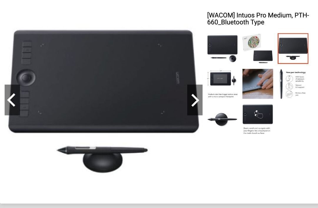 [WACOM] Intuos Pro Medium, PTH-660_Bluetooth Type, Computers & Tech ...