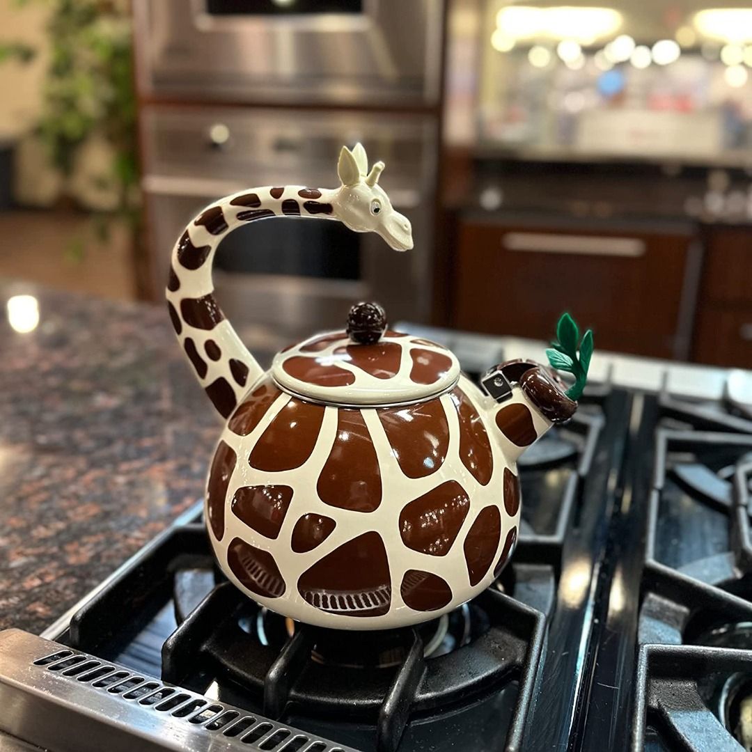 Whistling Tea Kettle for Stove Top Enamel on Steel Teakettle, Supreme Housewares Cactus Design Teapot Water Kettle Cute Kitchen Accessories Teteras