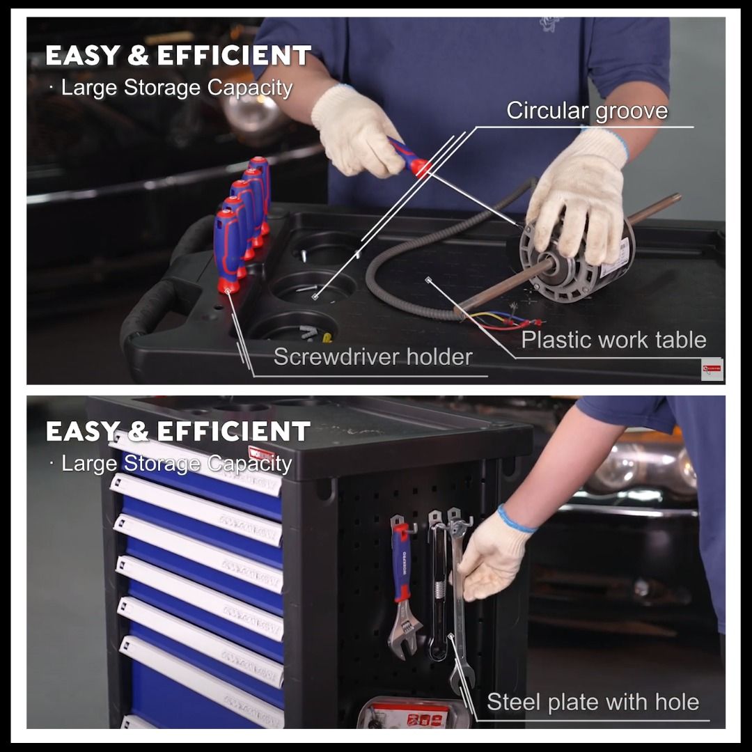 WORKPRO 133pcs Tool Set with 7Drawer Roller WP209074 Heavy