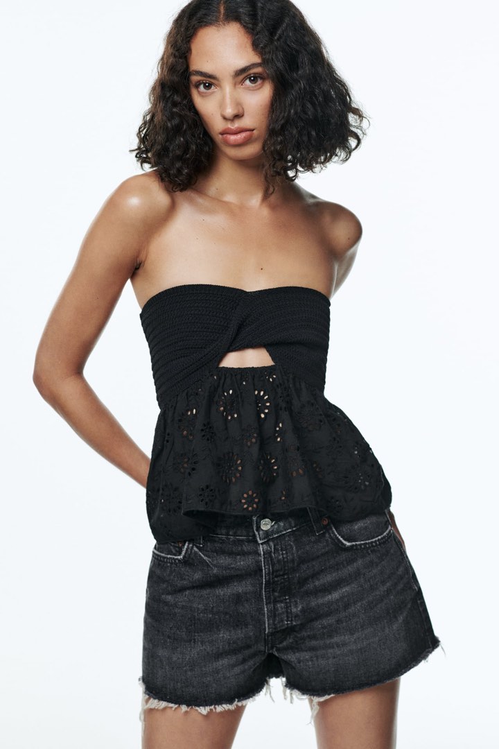 Contrast knit deals top zara