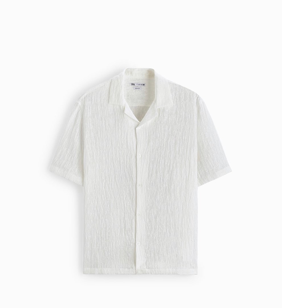 Zara Jacquard Camp Polo Shirt on Carousell