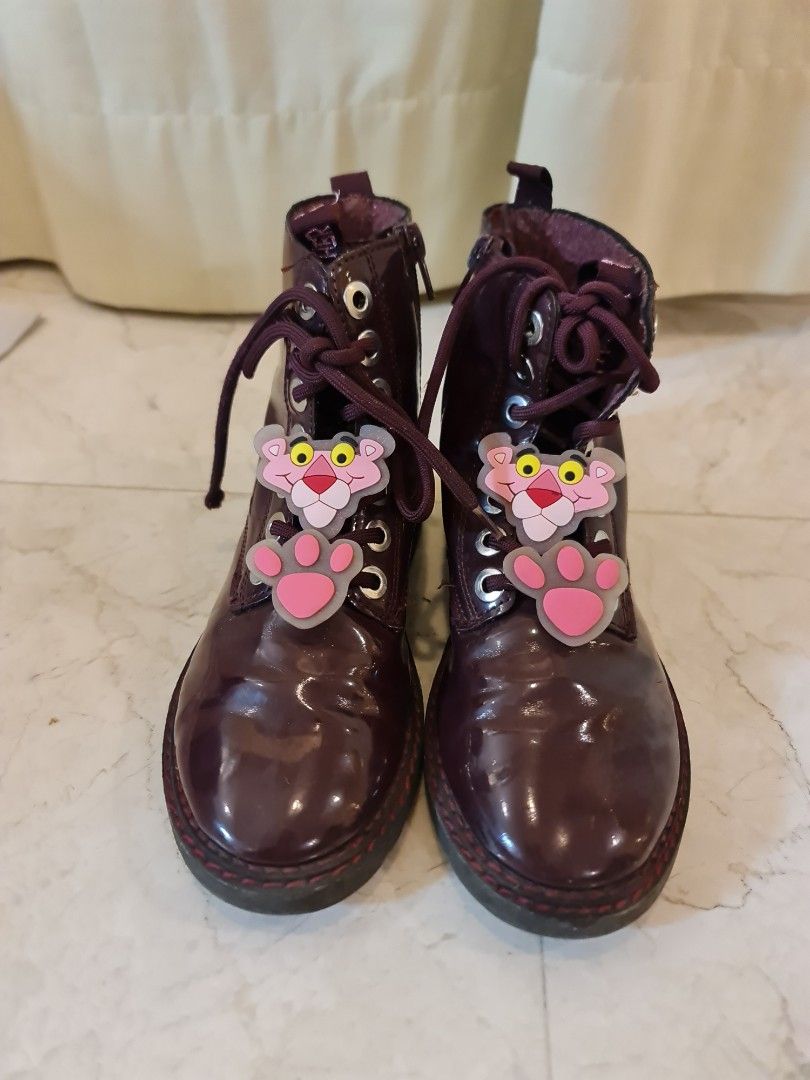 Zara Kids Pink Panther Girls Boots size 33