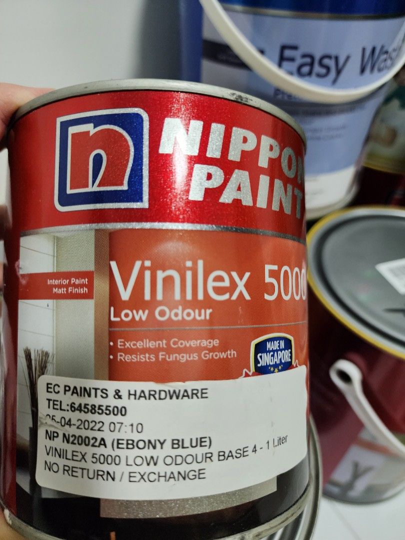 1L NIPPON PAINT VINILEX 5000 (2002A EBONY BLUE), Furniture & Home