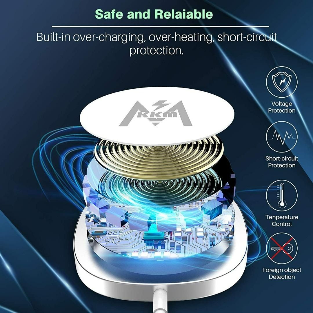 3140) KKM WIRELESS CHARGER, COMPATIBLE WITH MAGSAFE CHARGER