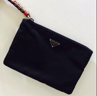 Prada vela small zip pouch clutch bag cheap