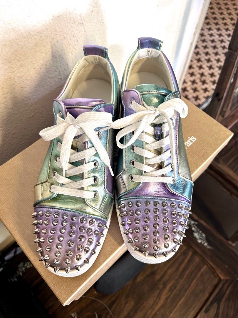 Purple louboutin sneakers hot sale