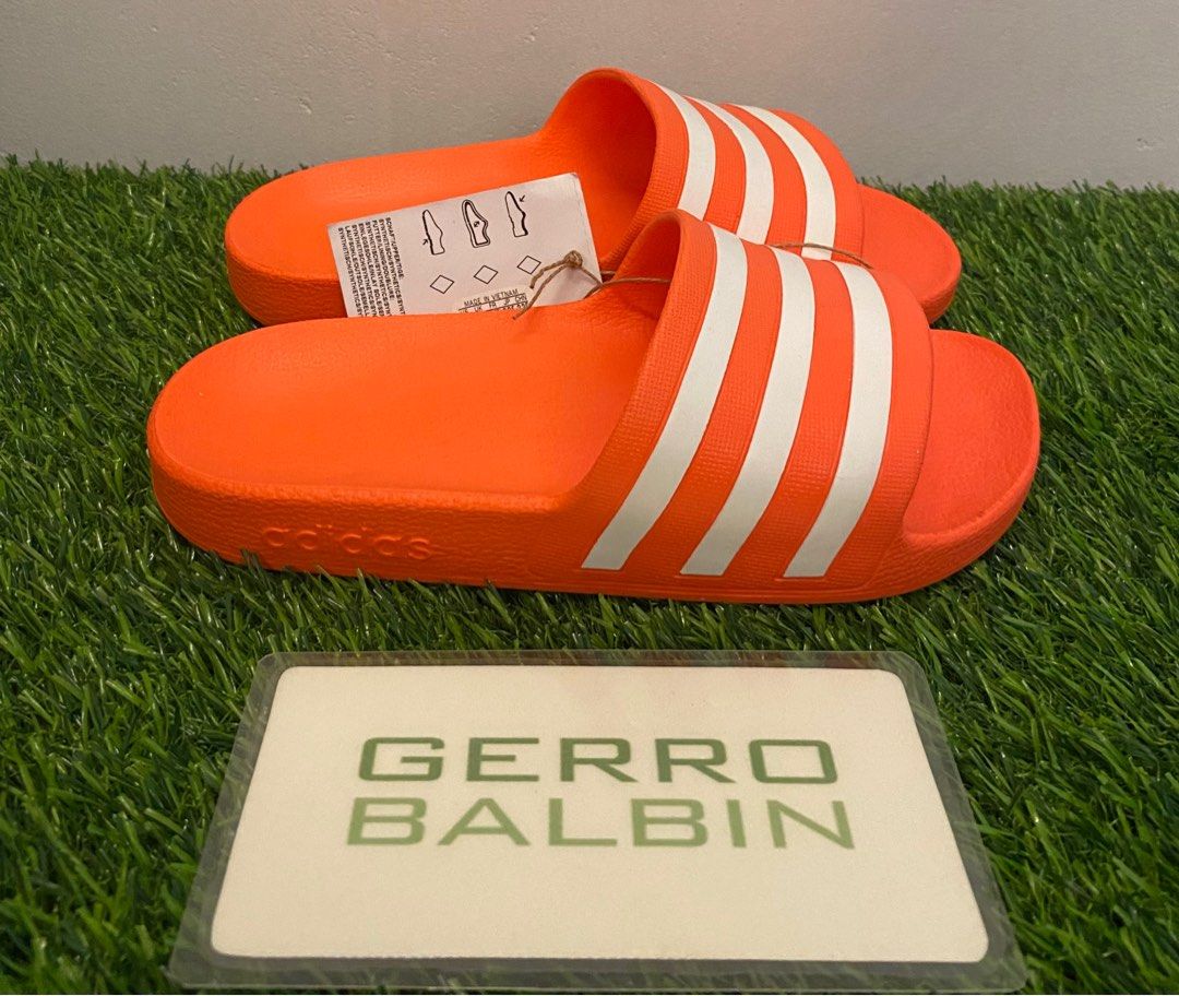 ADIDAS ADILETTE AQUA SOLAR RED 5US, Women's Fashion, Footwear, Slippers and  slides on Carousell