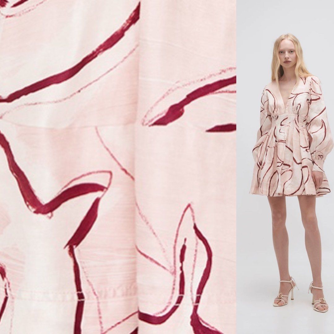 Aje Amelia Plunge Mini Dress in Blush Pink, Whimsical Dove, Women's