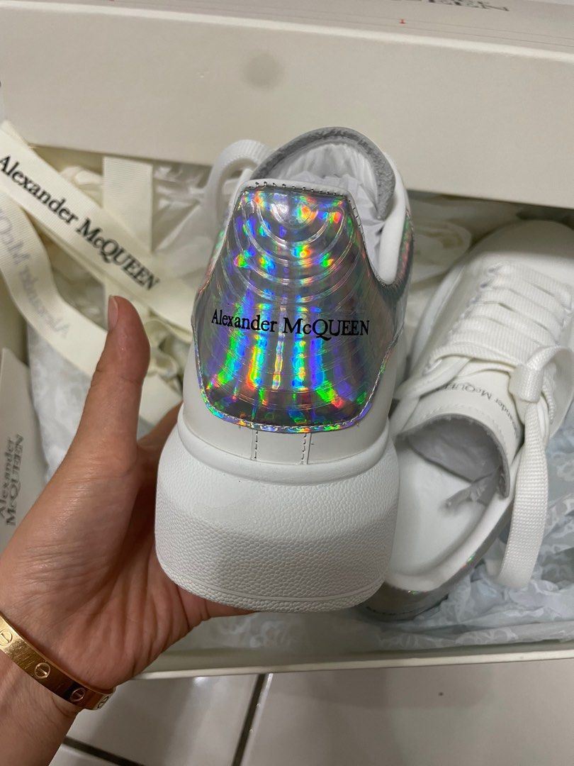 ALEXANDER MCQUEEN: Larry holographic leather sneakers - Black | Alexander  Mcqueen sneakers 718139WICT1 online at GIGLIO.COM