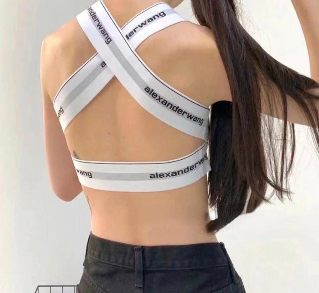 Alexander Wang Cropped Corset Bra Top in Safari