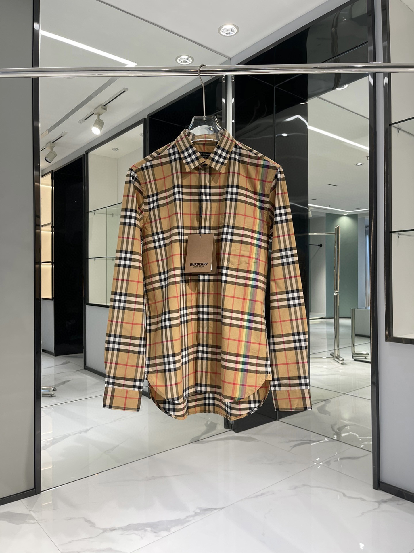 Authentic Burberry Rainbow Check Classic Couple Shirt