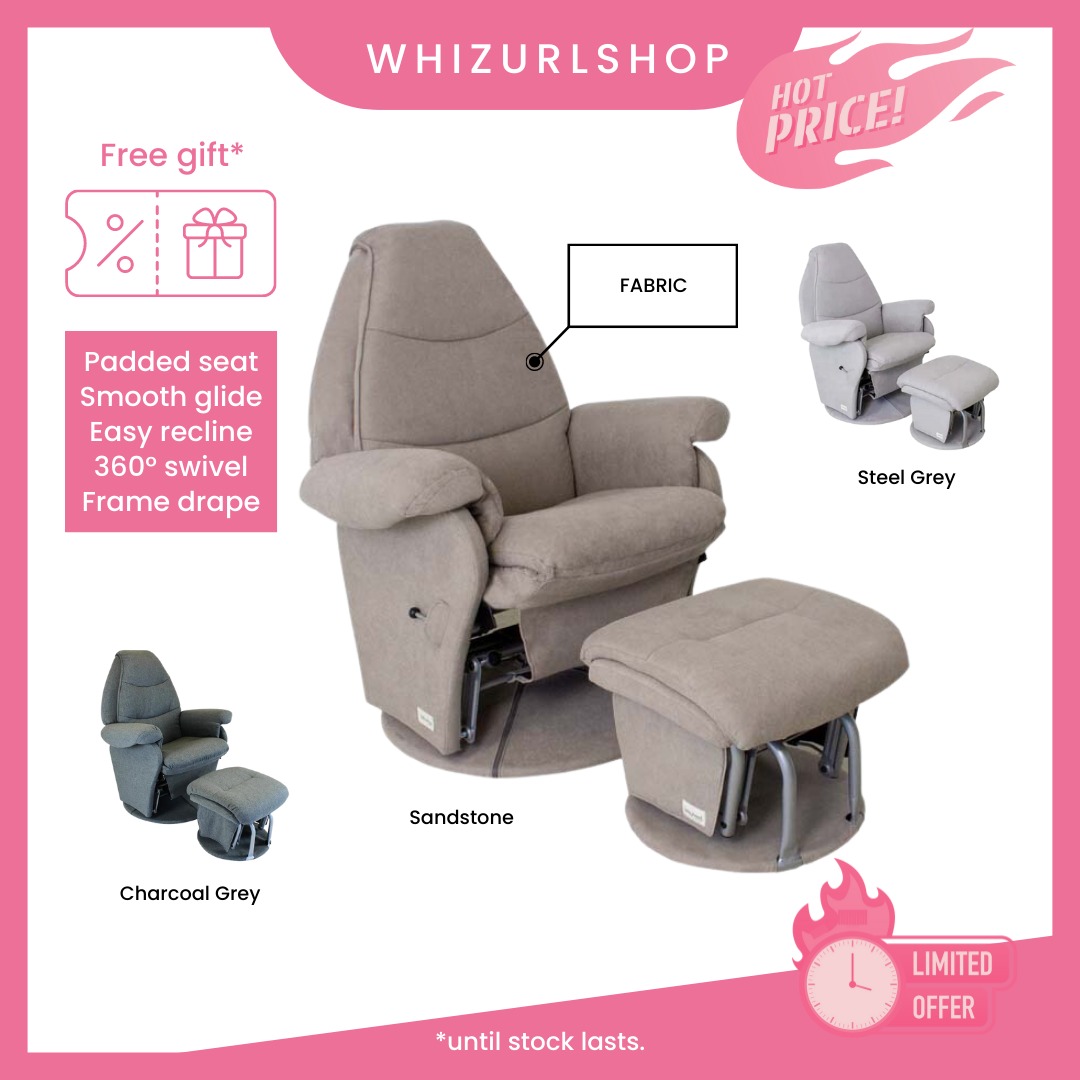 Babyhood Vogue Feeding Glider Chair & Ottoman All Color Options