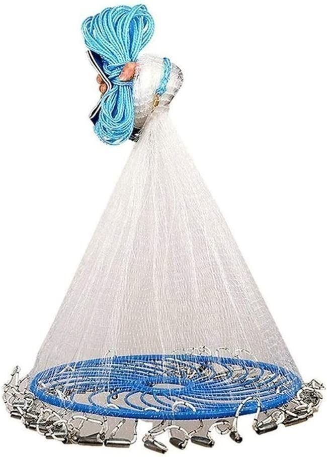 Bait Trap Fish Net Hand Throwing - Fishing Net Manual Crushing Net Outdoor  Multi-Size (Color : Lead, Size : Height 2.4m), Sports Equipment, Fishing on  Carousell