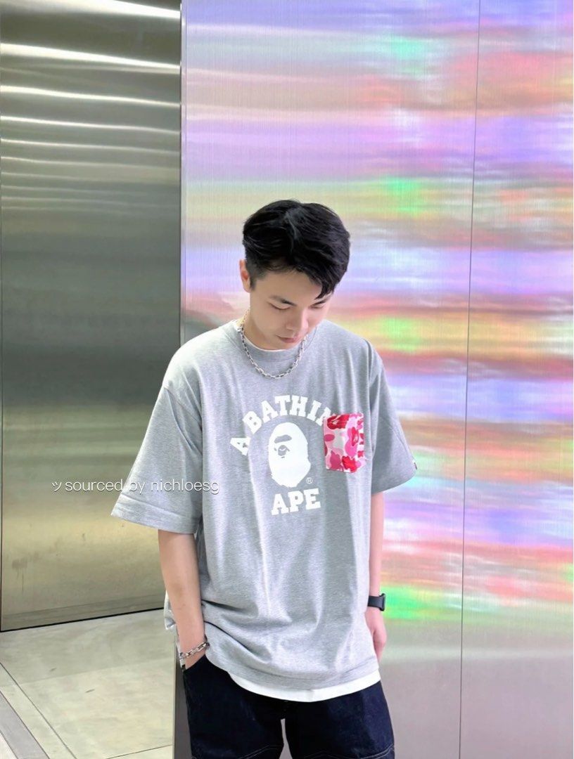 BAPE ABC CAMO COLLEGE POCKET RELAXED TEE