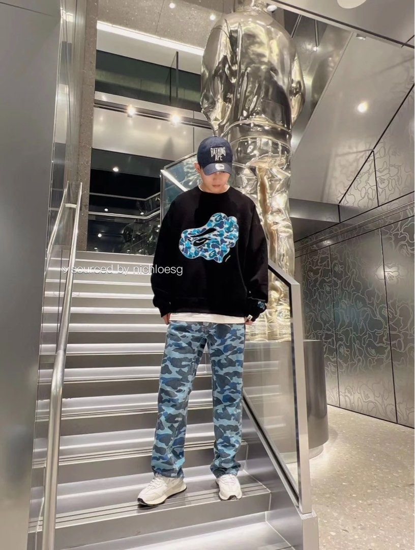 BAPE ABC CAMO PATCH LOOSE FIT CREWNECK, Men