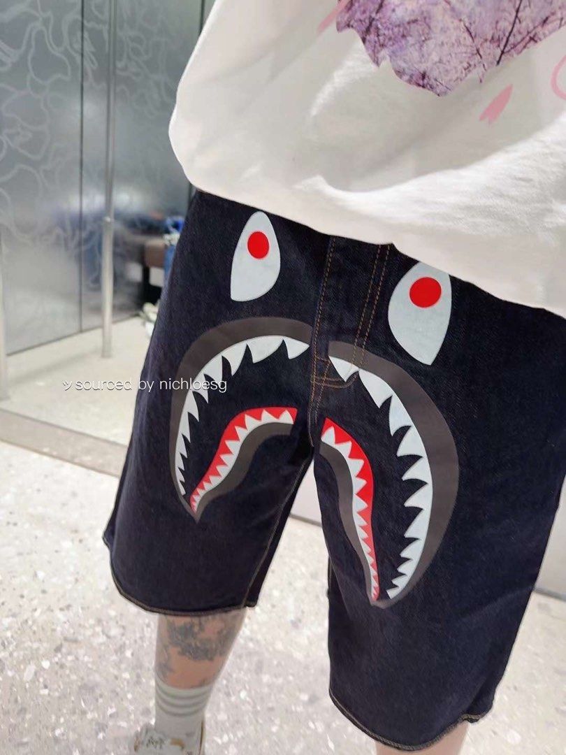 Bape Shark Denim Shorts Denim Shorts Bape Shorts Fit BAPE Shark