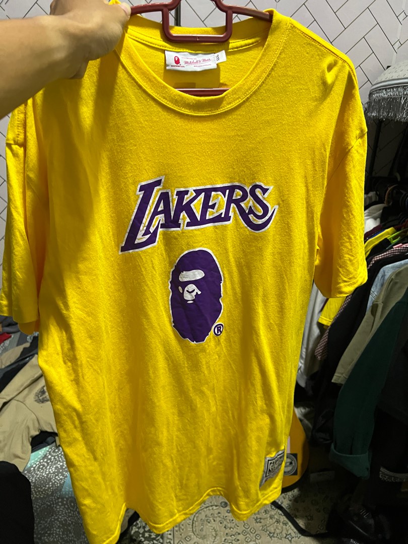 Bape x mitchell 2024 & ness lakers tee