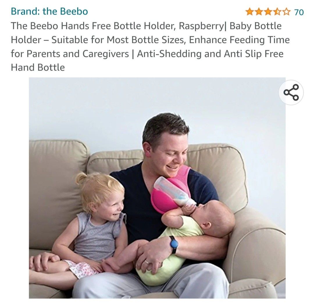 Beebo Hands Free Bottle Holder Babies Kids Nursing Feeding