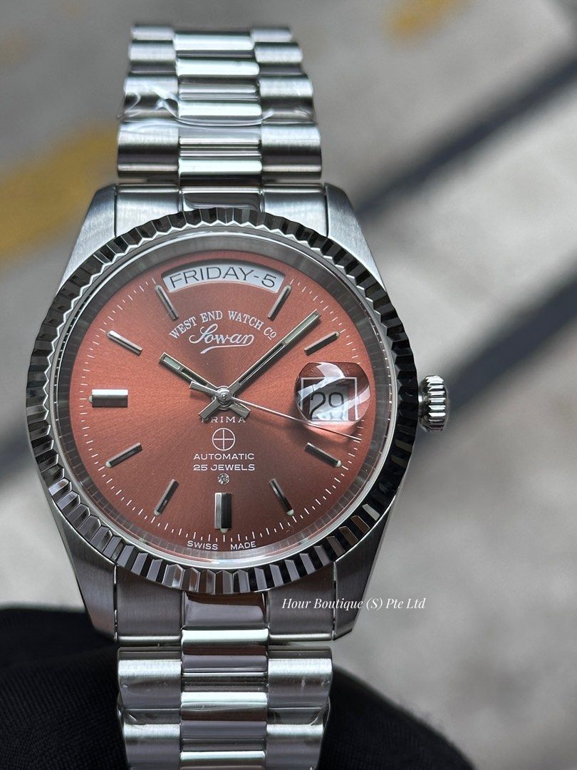Brand New WESTEND Watch Company Brown Sunray Dial Swiss Made Automatic Watch