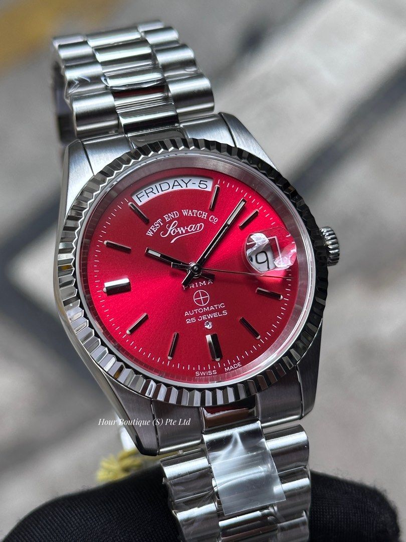 Red automatic watch outlet