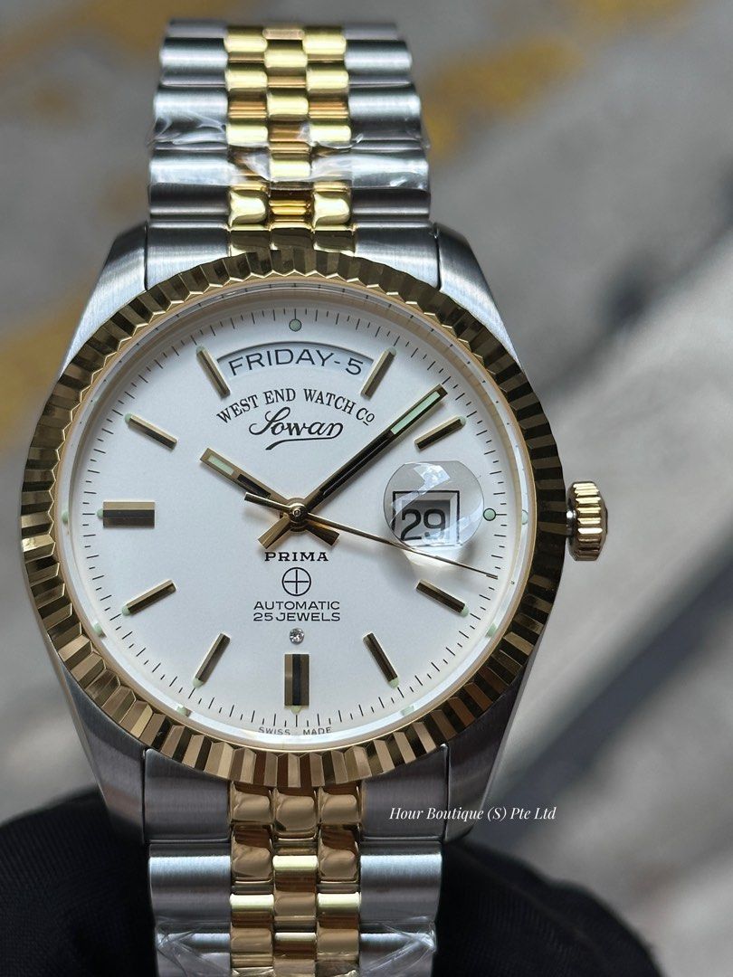 Brand New WESTEND Watch Company White Dial two Tone 41mm Swiss Made Automatic Watch
