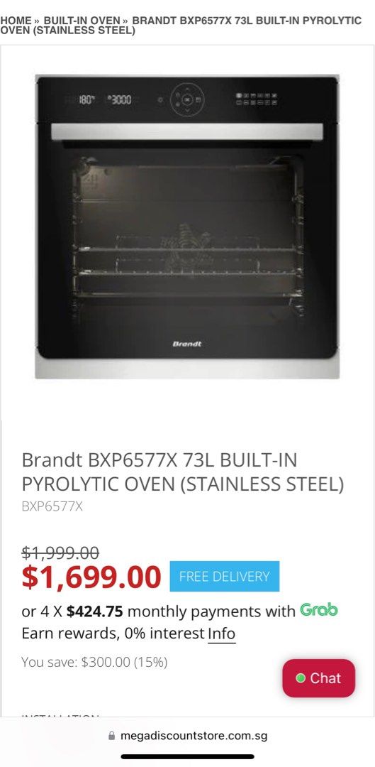 Brandt built in oven, TV & Home Appliances, Kitchen Appliances, Ovens