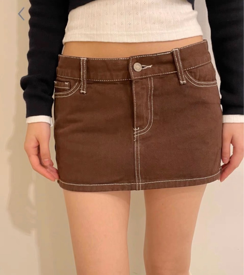 Falda Brandy Melville Malia Denim Mini - Azul | Denim 100% Algodón