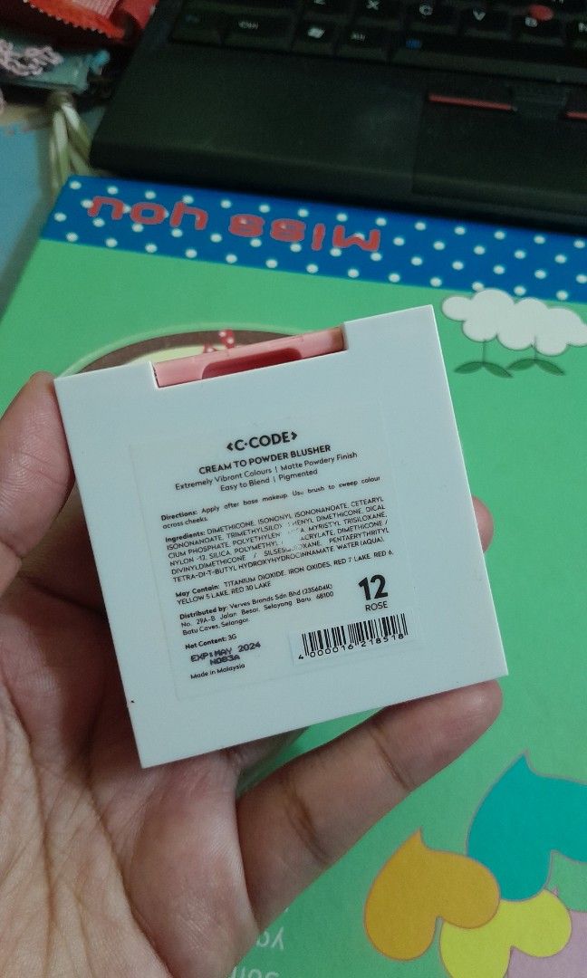 C code cream blusher (Category: Makeup) located in Petaling Jaya. Submitted by hannahnazman (Listing ID 1223629940, Image 2). Description: nak clearkan makeup yg tak digunakan. dua kli je try, lps tu tk guna dah..