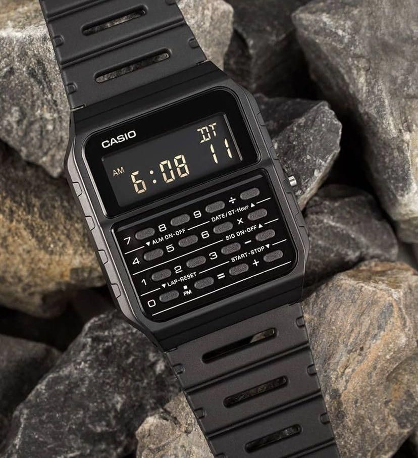Black calculator watch hot sale