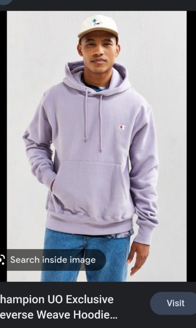 champion x uo reverse weave hoodie in pink 2nd pic Men s Fashion Coats Jackets and Outerwear on Carousell