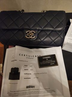 CHANEL Lizard Lambskin Quilted Large Perfect Edge Flap Blue 224855