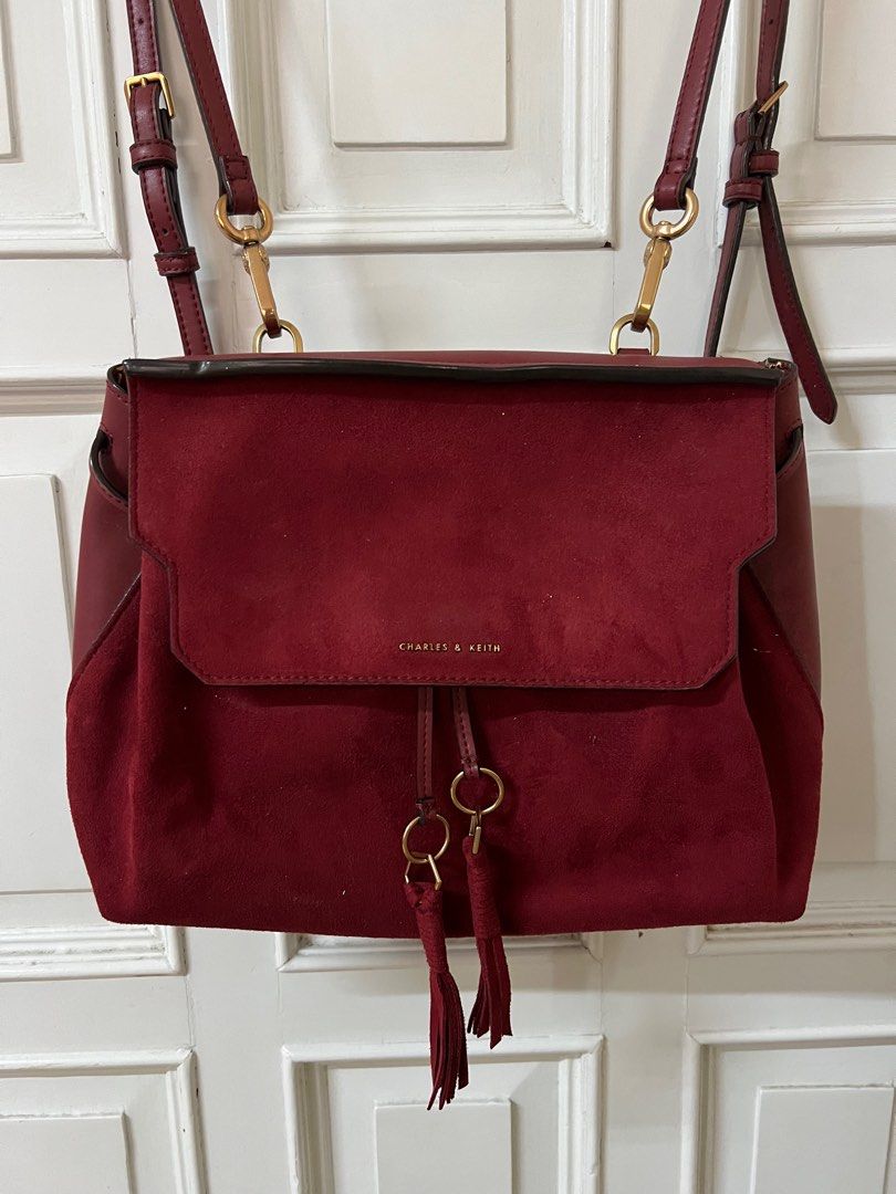 Charles Keith suede backpack