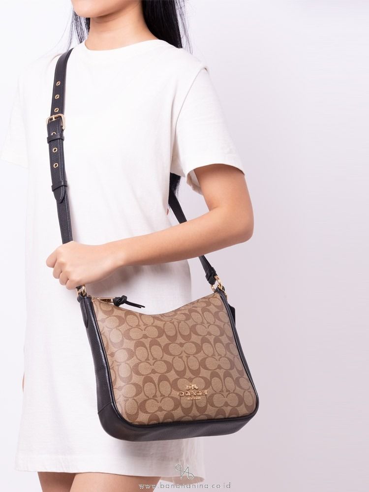 Coach Ellie File Bag In Signature Canvas Women Crossbody Sling Shoulder Bag