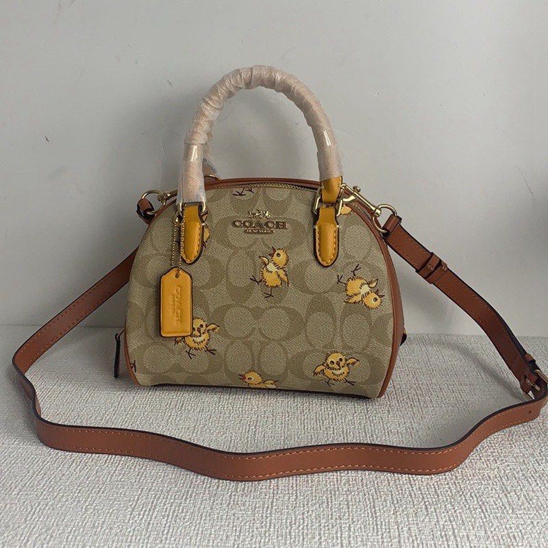 COACH®  Sydney Satchel In Signature Canvas With Tossed Chick Print