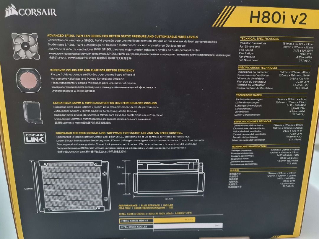 Corsair Hydro Series™ H80i V2 High Performance Liquid CPU Cooler  #freepostage, Computers & Tech, Parts & Accessories, Other Accessories on  Carousell