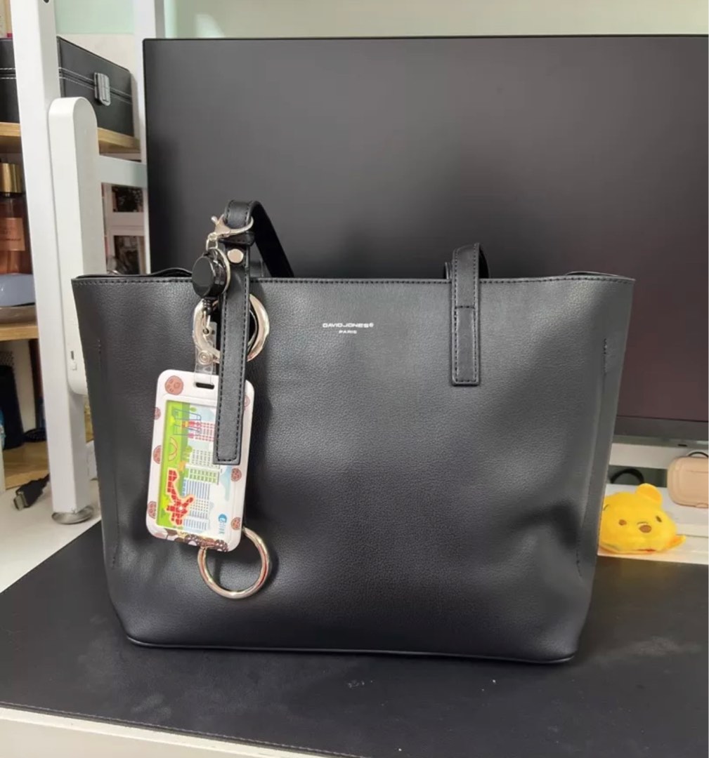 David Jones PU Leather Tote Bag Casual Women Handbags 2023