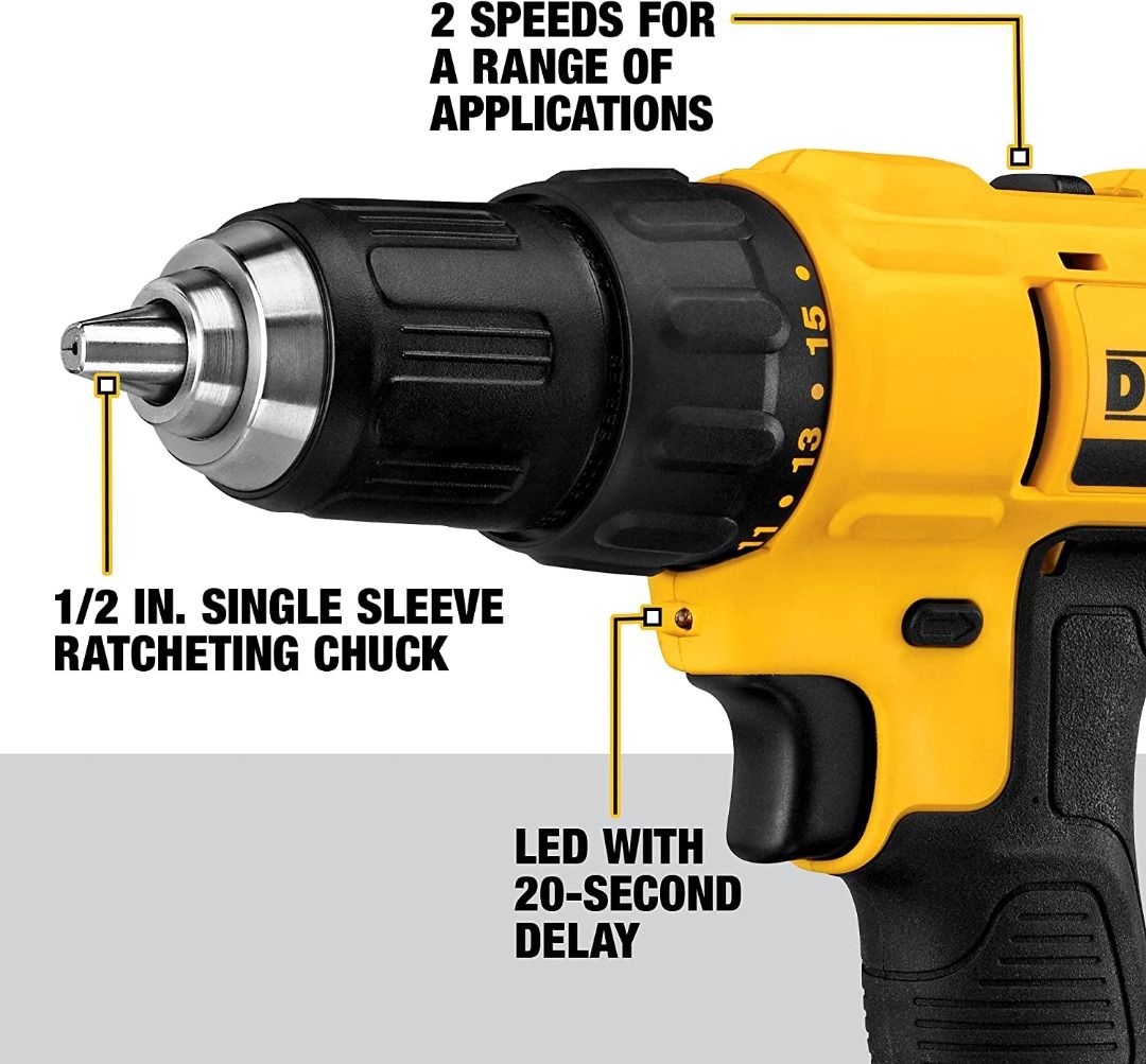 Dewalt DCD771C2 20V MAX Cordless Lithium-Ion 1/2 inch Compact Drill Driver  Kit, Furniture  Home Living, Home Improvement  Organisation, Home  Improvement Tools  Accessories on Carousell