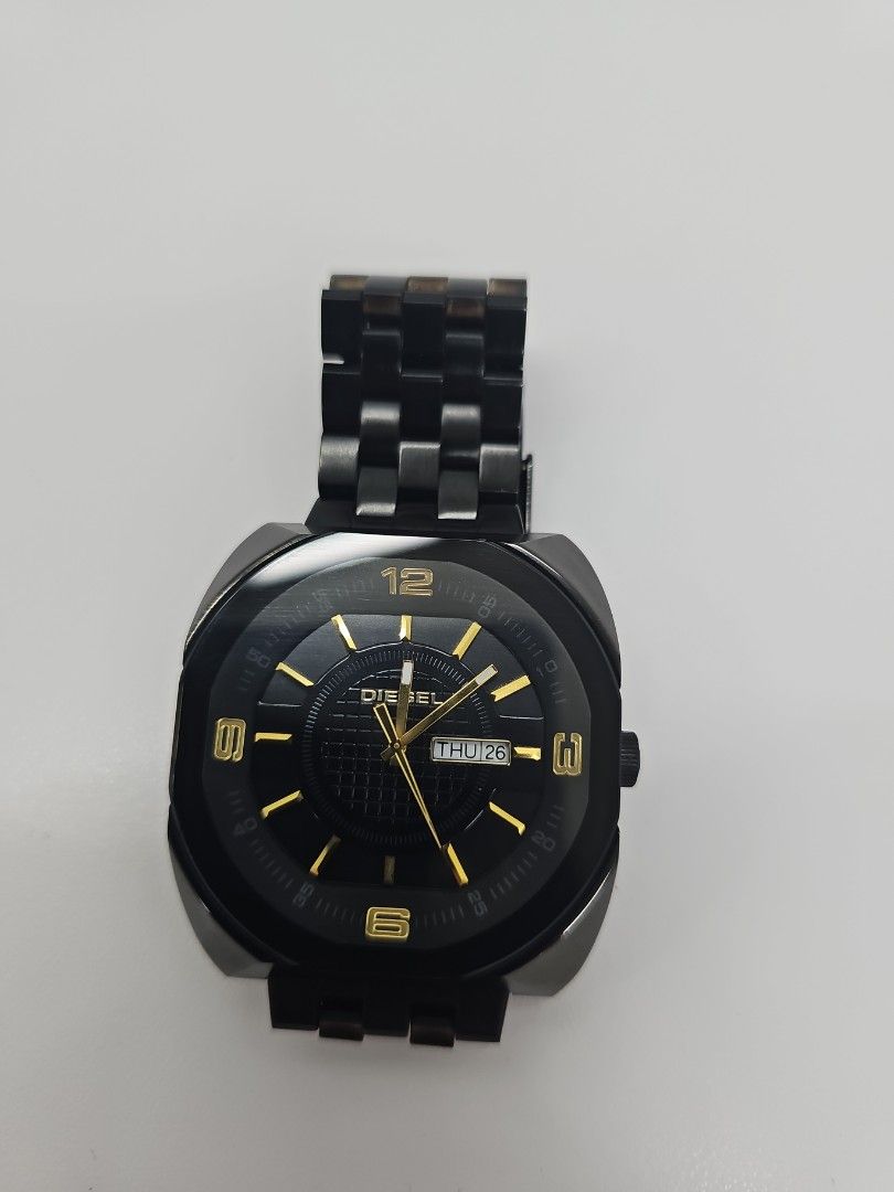 Diesel DZ 1211 Black anodised stainless steel watch, Luxury, Watches