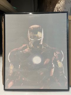 DIY Iron Man oil painting with frame
