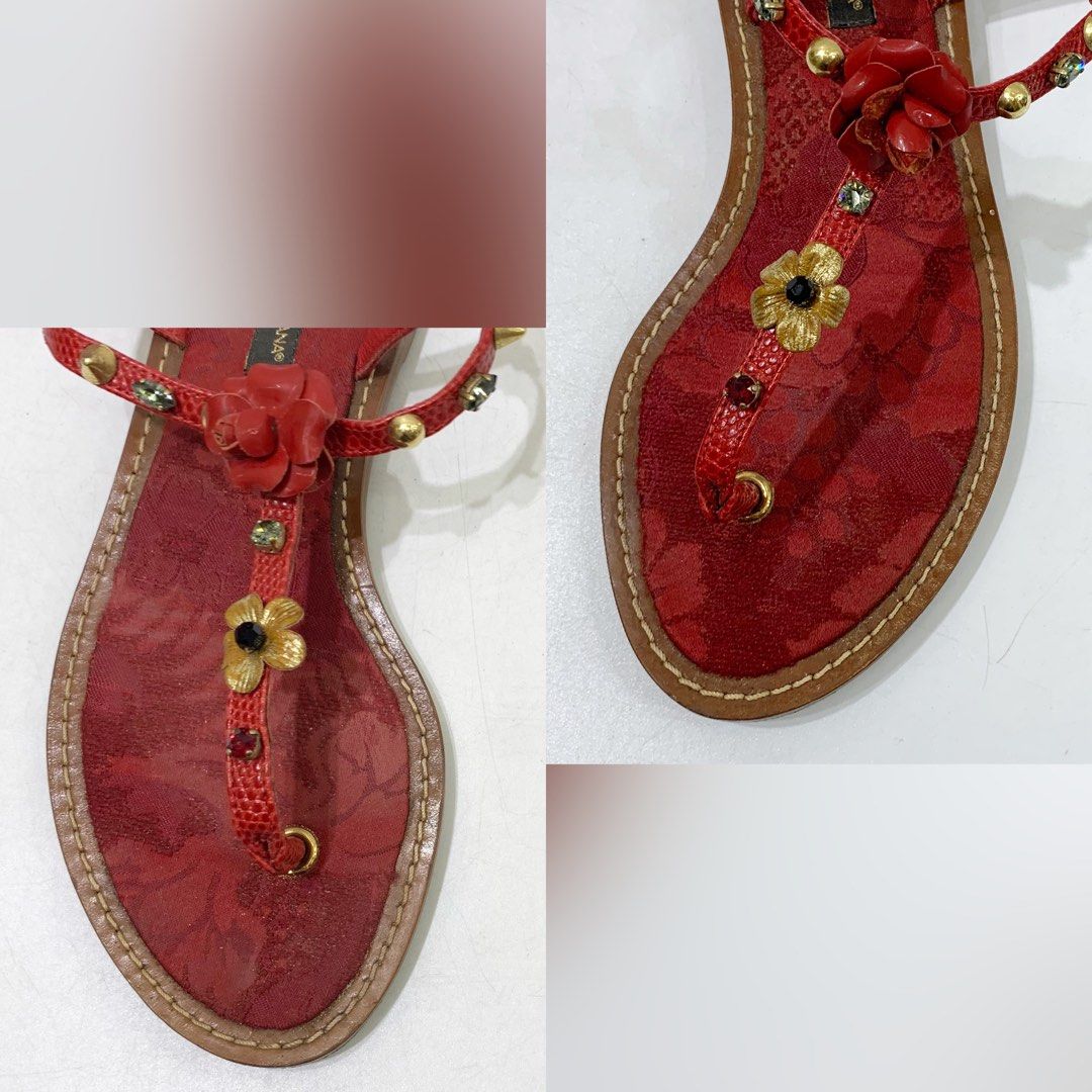 Red new arrivals rose sandals