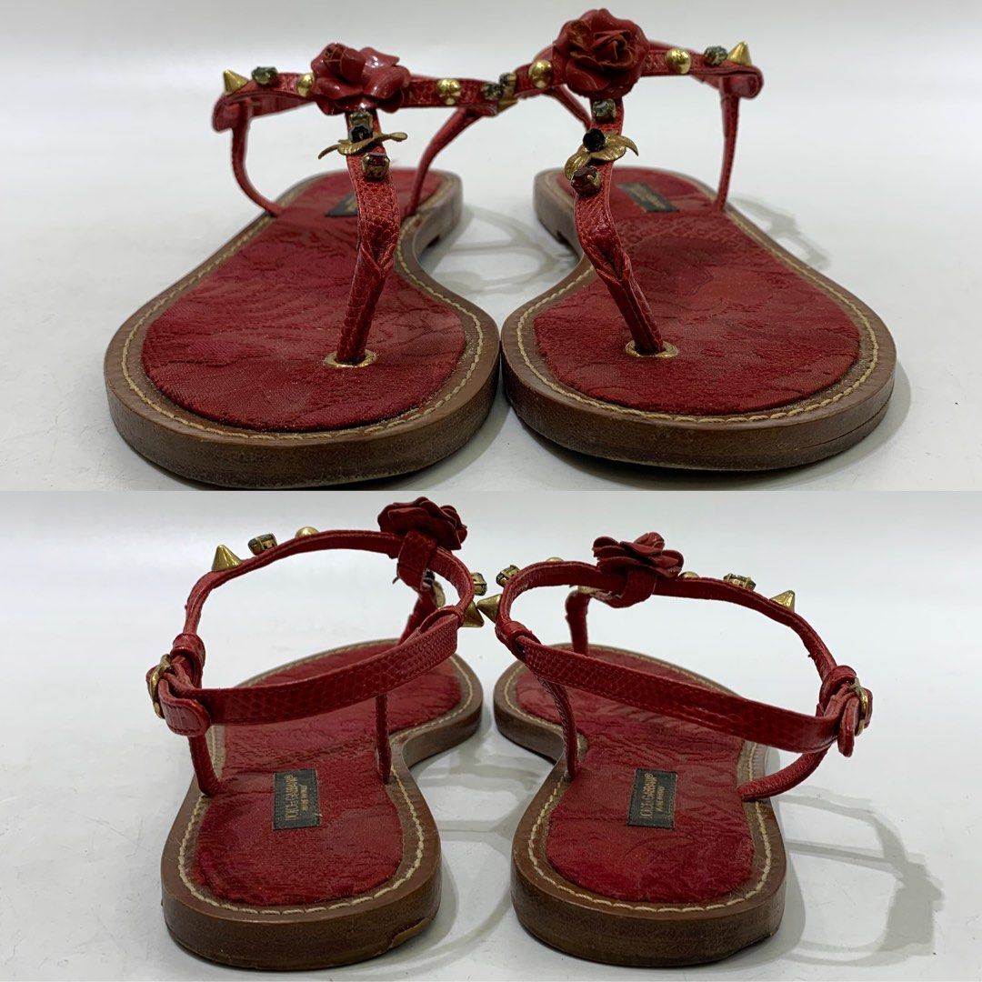 DOLCE GABBANA RED ROSE SANDALS 227036054 Women s Fashion