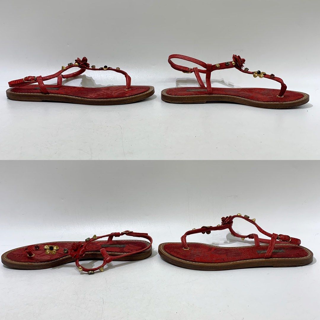 Red rose sandals on sale