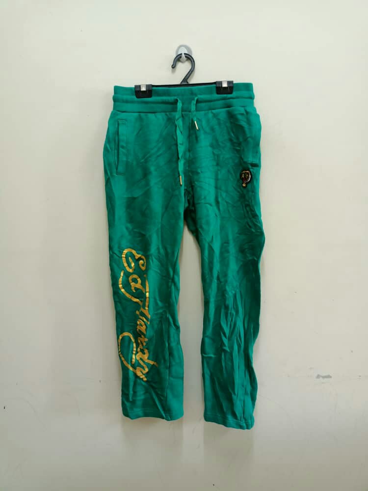 White Ed Hardy trousers very low rise adjustable  Depop