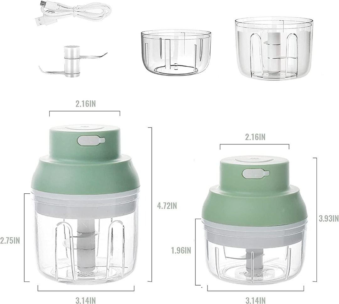 250ML Mini Electric Garlic Chopper Powerful Food Blender Pepper Chopper  8.5OZ