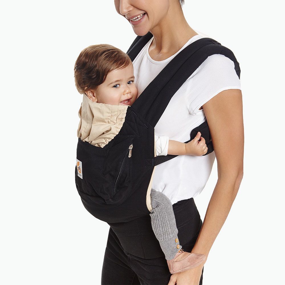 Ergobaby Original Carrier Soft Cotton in Black Camel Infant Insert available separately Babies Kids Going Out Carriers Slings on Carousell